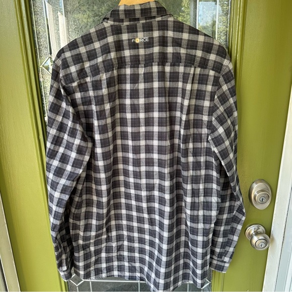 Carhartt Force Reydell Button Up Shirt Large Black Gray Plaid Relaxed Fit - Picture 5 of 7